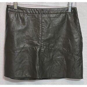 Jun & Ivy Faux Leather Lined Mini Skirt Womens M Green Whimsigoth Dark Academia